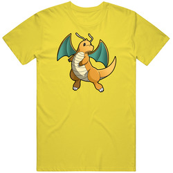 Dragonite Cute Pokemon Video Game A Pig In Retro Vintage Daisy Yellow Cotton T Shirt Dragonite Cute Pokemon Video Game A Pig In Retro Vintage Daisy Yellow Cotton T Shirt