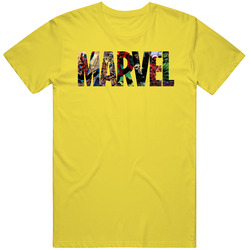 Hot Marvel Logo Cool Style Retro Vintage Daisy Yellow Cotton T Shirt Hot Marvel Logo Cool Style Retro Vintage Daisy Yellow Cotton T Shirt