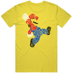 Super Mario Heros Typography Retro Vintage Daisy Yellow Cotton T Shirt Super Mario Heros Typography Retro Vintage Daisy Yellow Cotton T Shirt