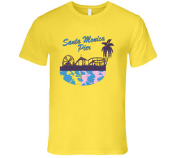 Santa Monica Retro Vintage Daisy Yellow Cotton T Shirt
