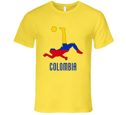 Colombia Kick World Cup Soccer Football Mens Retro Vintage Daisy Yellow Cotton T Shirt