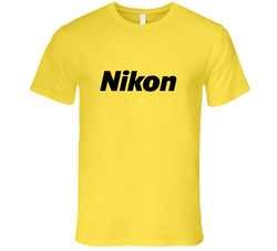 Nikon Men's Fitted Daisy Retro Vintage Daisy Yellow Cotton T Shirt Nikon Men's Fitted Daisy Retro Vintage Daisy Yellow Cotton T Shirt