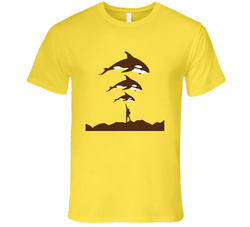 Free Willy The Movie Art Whale Mammal Retro Vintage Daisy Yellow Cotton T Shirt