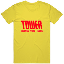 Tower Records Retro Vintage Daisy Yellow Cotton T Shirt Tower Records Retro Vintage Daisy Yellow Cotton T Shirt