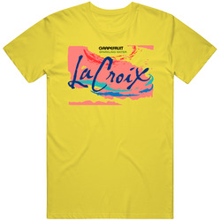 La Croix Grapefruit Sparkling Water Halloween Costume Retro Vintage Daisy Yellow Cotton T Shirt