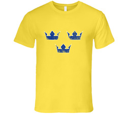 Team Sweden Grunge Crown Hockey Retro Vintage Daisy Yellow Cotton T Shirt Team Sweden Grunge Crown Hockey Retro Vintage Daisy Yellow Cotton T Shirt