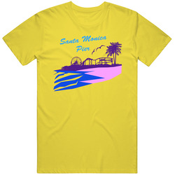 Hangover 3 Santa Monica Pier Retro Vintage Daisy Yellow Cotton T Shirt Hangover 3 Santa Monica Pier Retro Vintage Daisy Yellow Cotton T Shirt