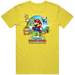 Super Paper Mario Video Game Retro Vintage Daisy Yellow Cotton T Shirt Super Paper Mario Video Game Retro Vintage Daisy Yellow Cotton T Shirt
