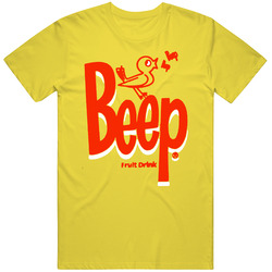 Beep Fruit Drink Out Of Business Company Retro Vintage Daisy Yellow Cotton T Shirt Beep Fruit Drink Out Of Business Company Retro Vintage Daisy Yellow Cotton T Shirt