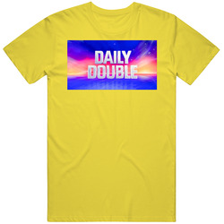 Daily Double Jeopardy Game Show Retro Vintage Daisy Yellow Cotton T Shirt Daily Double Jeopardy Game Show Retro Vintage Daisy Yellow Cotton T Shirt