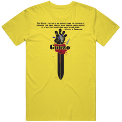 Hunter S Thompson Bullets Drugs Hand Logo Colors Retro Vintage Daisy Yellow Cotton T Shirt Hunter S Thompson Bullets Drugs Hand Logo Colors Retro Vintage Daisy Yellow Cotton T Shirt
