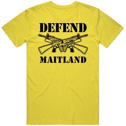 Defend Maitland Australia 2nd Amendment Cool Retro Vintage Daisy Yellow Cotton T Shirt