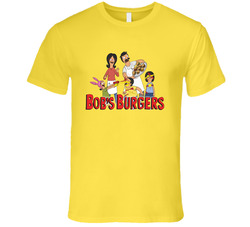 Bob's Burgers Logo Retro Vintage Daisy Yellow Cotton T Shirt Bob's Burgers Logo Retro Vintage Daisy Yellow Cotton T Shirt