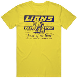 Lion's Drag Strip Logo Cool Distressed Grunge Look Once Upon A Time In Hollywood Movie Fan Gift Retro Vintage Daisy Yellow Cotton T Shirt Lion's Drag Strip Logo Cool Distressed Grunge Look Once Upon A Time In Hollywood Movie Fan Gift Retro Vintage Daisy Yellow Cotton T Shirt