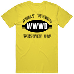 What Would Weston Do Wwjd Parody Custom Name vintage retro daisy yellow T Shirt