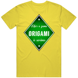 Lifes A Game Origami Is Serious Sport vintage retro daisy yellow T Shirt