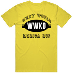 What Would Kubica Do Wwjd Parody Custom Name vintage retro daisy yellow T Shirt What Would Kubica Do Wwjd Parody Custom Name vintage retro daisy yellow T Shirt