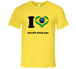 Luiz Felipe Scolari Brazil Coach I Love Heart Football Soccer World Cup vintage retro daisy yellow T Shirt