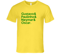 Gustavo Paulinho Neymar Oscar Brazil Soccer vintage retro daisy yellow T Shirt