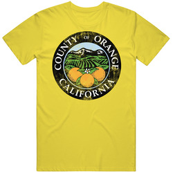 County Of Orange Oc California City Travel Patriotic Seal vintage retro daisy yellow T Shirt County Of Orange Oc California City Travel Patriotic Seal vintage retro daisy yellow T Shirt
