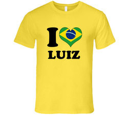 David Luiz Brazil Df I Love Heart Football Soccer World Cup vintage retro daisy yellow T Shirt