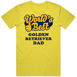 World's Best Golden Retriever Dad Dog vintage retro daisy yellow T Shirt
