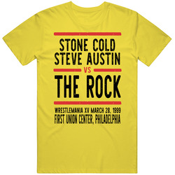 Stone Cold Steve Austin Vs The Rock Wrestlemania Xv Retro Look Cool vintage retro daisy yellow T Shirt Stone Cold Steve Austin Vs The Rock Wrestlemania Xv Retro Look Cool vintage retro daisy yellow T Shirt