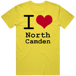 North Camden Michigan I Heart Love Daisy vintage retro daisy yellow T Shirt