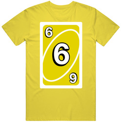 Six 6 Yellow Uno Card Game Fan Halloween Fancy Dress vintage retro daisy yellow T Shirt Six 6 Yellow Uno Card Game Fan Halloween Fancy Dress vintage retro daisy yellow T Shirt