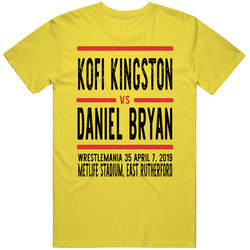 Kofi Kingston Vs Daniel Bryan Wrestlemania 35 Retro Look Cool vintage retro daisy yellow T Shirt Kofi Kingston Vs Daniel Bryan Wrestlemania 35 Retro Look Cool vintage retro daisy yellow T Shirt