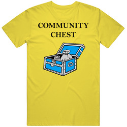 Community Chest Monopoly Funny Joke vintage retro daisy yellow T Shirt Community Chest Monopoly Funny Joke vintage retro daisy yellow T Shirt