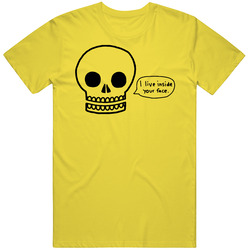 Funny Skull I Live In Your Face Funny vintage retro daisy yellow T Shirt Funny Skull I Live In Your Face Funny vintage retro daisy yellow T Shirt
