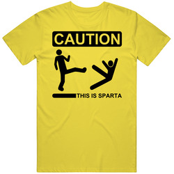 Caution This Is Sparta Funny vintage retro daisy yellow T Shirt Caution This Is Sparta Funny vintage retro daisy yellow T Shirt