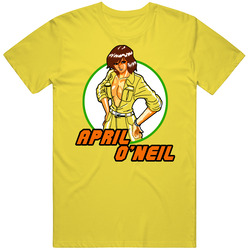 April Oneil Teenage Mutant Ninja Turtles vintage retro daisy yellow T Shirt April Oneil Teenage Mutant Ninja Turtles vintage retro daisy yellow T Shirt