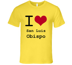 San Luis Obispo San Luis Obispo California I Love Heart vintage retro daisy yellow T Shirt