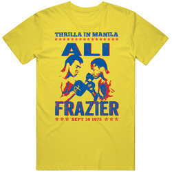 Thrilla In Manilla Muhammad Ali Vs Joe Frazier Boxing Fighter Fan vintage retro daisy yellow T Shirt Thrilla In Manilla Muhammad Ali Vs Joe Frazier Boxing Fighter Fan vintage retro daisy yellow T Shirt