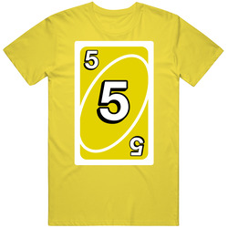 Five 5 Yellow Uno Card Game Fan Halloween Fancy Dress vintage retro daisy yellow T Shirt Five 5 Yellow Uno Card Game Fan Halloween Fancy Dress vintage retro daisy yellow T Shirt