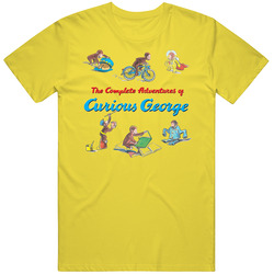 Curious George Adventures vintage retro daisy yellow T Shirt