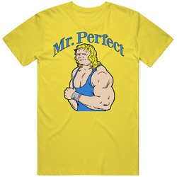 Mr Perfect Retro Wrestling Legend vintage retro daisy yellow T Shirt Mr Perfect Retro Wrestling Legend vintage retro daisy yellow T Shirt