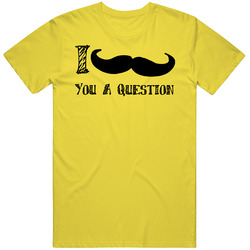 Mustache Funny Joke Question Cool College vintage retro daisy yellow T Shirt Mustache Funny Joke Question Cool College vintage retro daisy yellow T Shirt