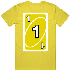 One 1 Yellow Uno Card Game Fan Halloween Fancy Dress vintage retro daisy yellow T Shirt One 1 Yellow Uno Card Game Fan Halloween Fancy Dress vintage retro daisy yellow T Shirt