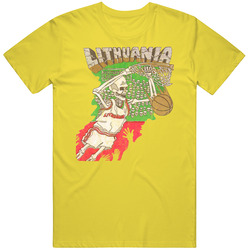 Lithuania Basketball 1992 Barcelona Olympics Grateful Dead Vintage Retro Sports Worn Look vintage retro daisy yellow T Shirt Lithuania Basketball 1992 Barcelona Olympics Grateful Dead Vintage Retro Sports Worn Look vintage retro daisy yellow T Shirt