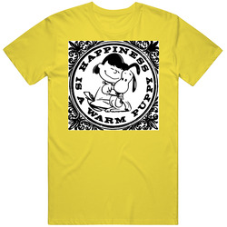 Happiness Is A Warm Puppy Peanuts Cute vintage retro daisy yellow T Shirt Happiness Is A Warm Puppy Peanuts Cute vintage retro daisy yellow T Shirt