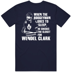 Wendel Clark Boogeyman Leafs Hockey Vintage Classic Navy Blue T Shirt Wendel Clark Boogeyman Leafs Hockey Vintage Classic Navy Blue T Shirt