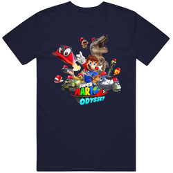 Hot Super Mario Odyssey Trending Game Vintage Classic Navy Blue T Shirt Hot Super Mario Odyssey Trending Game Vintage Classic Navy Blue T Shirt