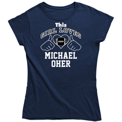 This Girl Loves Michael Oher Carolina Football Player Sports Fan Heart Vintage Classic Navy Blue Ladies T Shirt This Girl Loves Michael Oher Carolina Football Player Sports Fan Heart Vintage Classic Navy Blue Ladies T Shirt