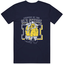 Michigan Fab 5 Five Legends Of The Old School Basketball Vintage Classic Navy Blue T Shirt Michigan Fab 5 Five Legends Of The Old School Basketball Vintage Classic Navy Blue T Shirt