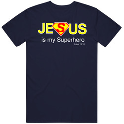 Jesus Is My Superhero Navy Vintage Classic Navy Blue T Shirt Jesus Is My Superhero Navy Vintage Classic Navy Blue T Shirt
