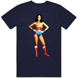 Wonder Woman Vintage Classic Navy Blue T Shirt Wonder Woman Vintage Classic Navy Blue T Shirt