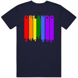 Orlando Florida Rainbow Wet Paint Dripping Lgbt Gay Pride Vintage Classic Navy Blue T Shirt Orlando Florida Rainbow Wet Paint Dripping Lgbt Gay Pride Vintage Classic Navy Blue T Shirt